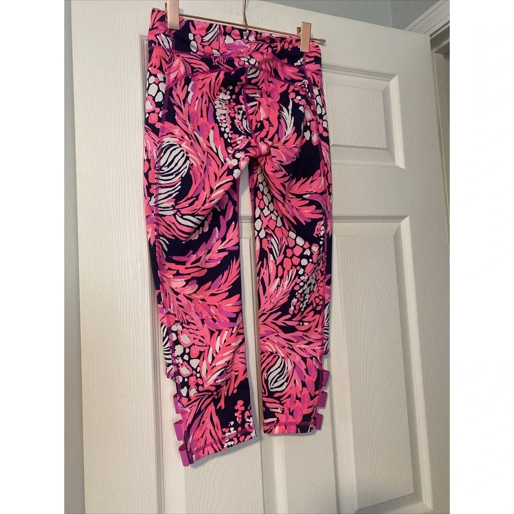 Lilly Pulitzer A Jungle In Here Pink Navy‎ Leggings Size Small